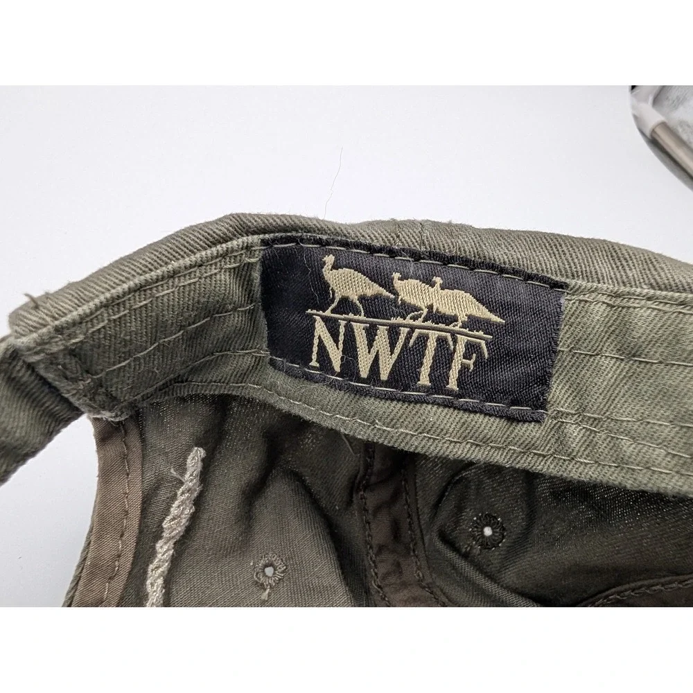 NWTF National Wild Turkey Federation Hat Olive Green Camo Adjustable Ball Cap